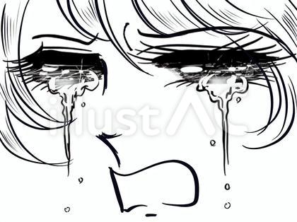 昔の少女漫画風号泣する王子様の顔ドアップ