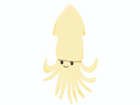 イカ イカ,烏賊,ゆるかわ,シンプル,背景なしのイラスト素材