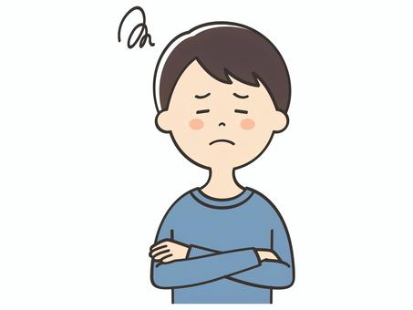 悩み事がある男性 悩み事がある男性 悩む,困る,考える,落ち込む,ショック,不満,不安,疑問,悩み事,男性のイラスト素材