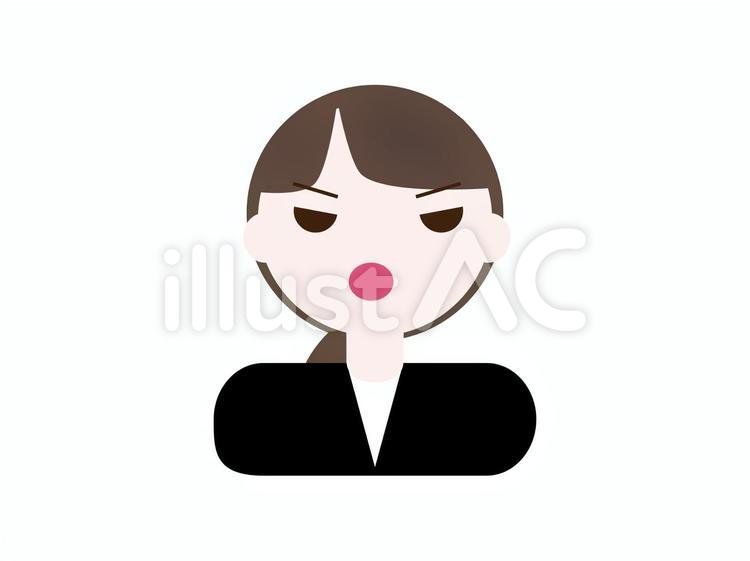 ビジネススーツの女性と怒り顔 女性,表情,上半身のイラスト素材