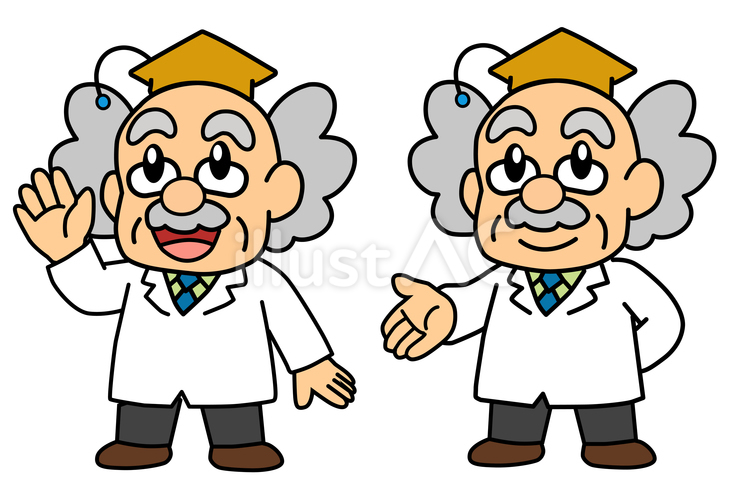 白衣を着て帽子をかぶった博士2 博士,科学者,教授のイラスト素材