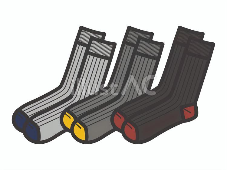 紳士用靴下３足セット01 靴下,ファッション,アイコンのイラスト素材