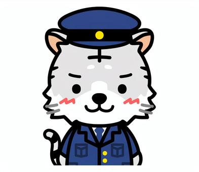 Illustration, a policeman, tiger, policeman, 