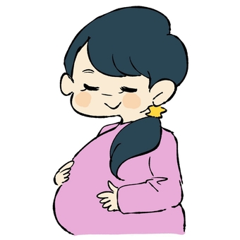 妊婦/安心 妊婦,妊婦さん,妊娠,出産,マタニティ,お母さん,母,母親,マザー,妊娠中のイラスト素材