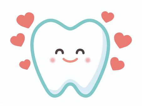 ハートを出した優しい歯 歯,歯科,オーラルケア,歯医者,健康,いい歯の日,生活習慣,生活,生活リズム,食後のイラスト素材