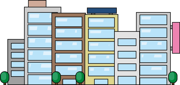 ビル ビル,建物,企業,オフィス街,都会,街中,デフォルメ,風景のイラスト素材