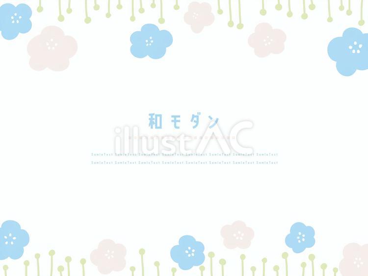 和風の背景14　梅と雄蕊柄 春,和風,背景のイラスト素材