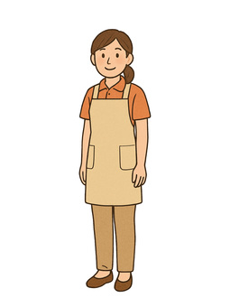 介護職員の女性のシンプルなイラスト