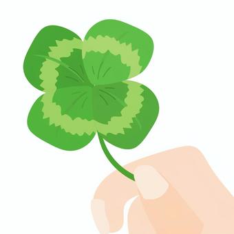 四つ葉のクローバーを持つ手 クローバー,四つ葉,葉,植物,緑,運勢,幸運,シンプル,手,ベクターのイラスト素材