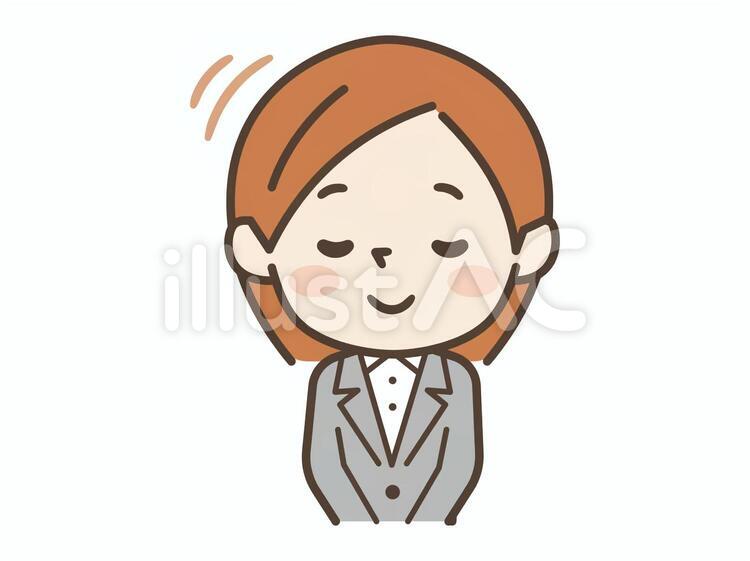 女性　スーツ　お辞儀 お辞儀,女性,スーツのイラスト素材