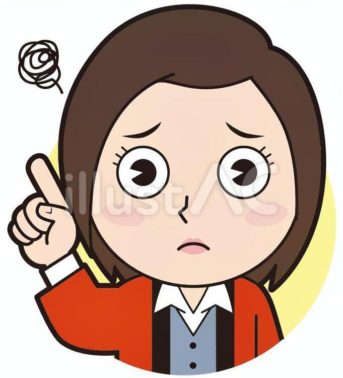 指差し半被女性店員(困る) 指差し半被女性店員(困る) チェック,ポイント,女性のイラスト素材