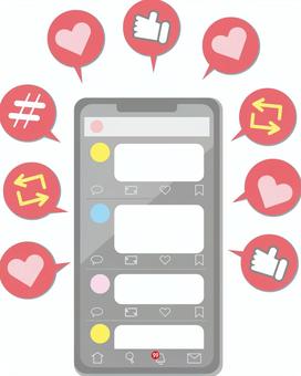 スマホ　ｓｎｓイメージ スマートフォン,携帯電話,sns,ソーシャルネットワーク,アプリ,スマホ,スマホアプリ,ケータイ,メール,携帯のイラスト素材