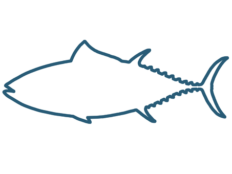 クロマグロ輪郭 マグロ,輪郭,クロマグロ,本マグロ,トロのイラスト素材