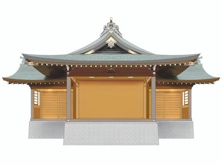 神社舞台 神社,和風建築,能舞台,神社舞台,手描きのイラスト素材