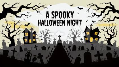 ハロウィン 墓地の背景イラスト素材