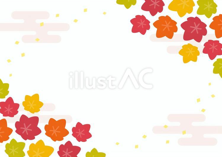 秋の紅葉の和柄背景素材01 敬老の日,秋,紅葉のイラスト素材