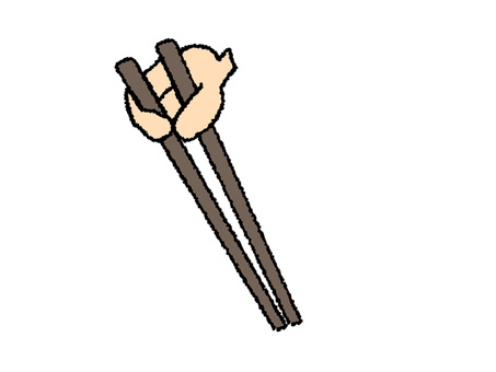 お箸 お箸,手,道具,利き手,pop調,手描き,挿絵,ワンポイント,素材,商用可のイラスト素材