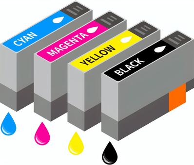 プリンターインクCMYK プリンターインクCMYK プリンター,インク,カートリッジ,cmyk,印刷,カラー印刷,4c,4色,フルカラー,コピー機のイラスト素材