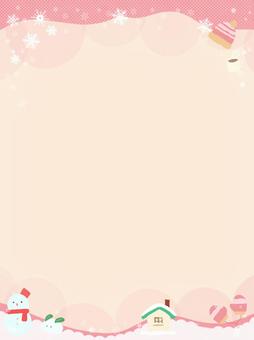 冬のモチーフの背景素材2 冬,背景,雪,12月,雪の結晶,動画背景,かわいい,手描き,フレーム,枠のイラスト素材