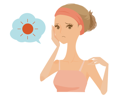 Illustration, color black, sunburn mark, burnt, 