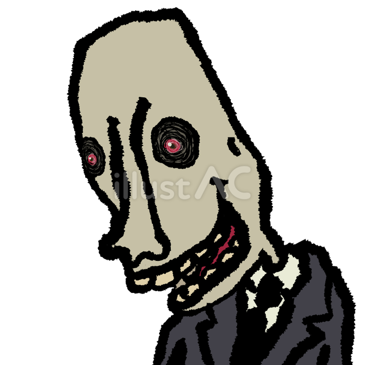 赤い目を光らせる黒スーツ姿の痩せた男 赤目,男,男性のイラスト素材