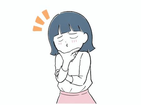 ほぉぉ〜なるほどなるほど〜フフフ…な女 ひらめき,なるほど,人物,女性,気づく,アイデア,思いつく,発見,考える,勘のイラスト素材