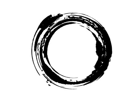 和風筆書き風の円 筆書き,デザインパーツ,黒,筆書きの円,和風,筆跡,墨,墨絵,墨模様,墨にじみのイラスト素材