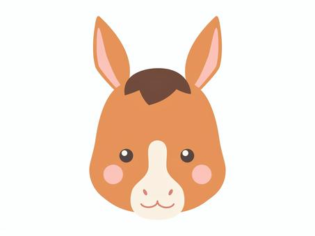 馬の顔１ 馬,顔,アイコン,かわいい,ベクター,生き物,動物,仔馬,馬の顔,色違いのイラスト素材