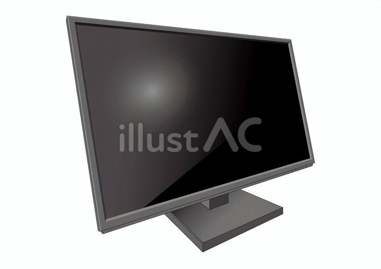 ディスプレイ黒（光の反射データ付） ディスプレイ,パソコン,テレビのイラスト素材