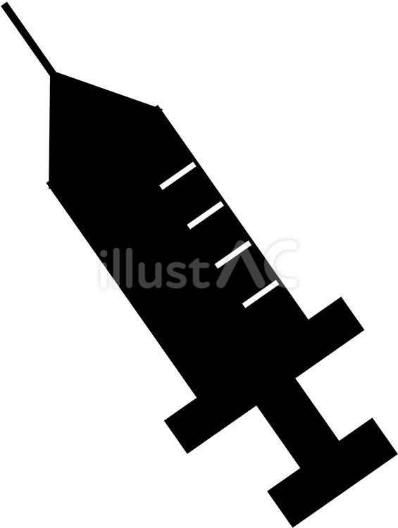 注射器（シルエット） 注射器,医療器具,ワクチンのイラスト素材