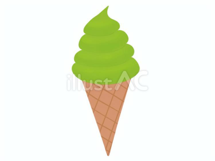 ソフトクリーム抹茶 ソフトクリーム,アイス,抹茶のイラスト素材
