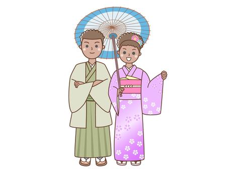Illustration, turis asing, a wisata, warga ing jepang, 