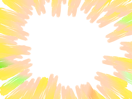 肌色の刷毛で囲みフレーム＿鳥の羽イメージ フレーム,筆,背景,ブラッシュ,飾り枠,囲み,白地,刷毛,ポストカード,背面のイラスト素材