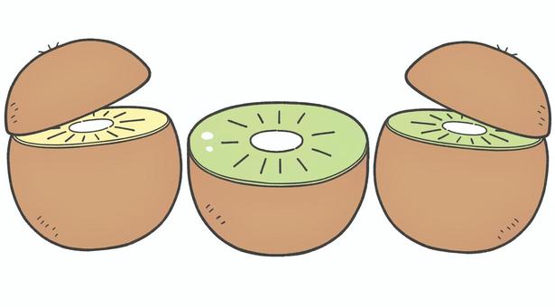 キウイの手描きイラスト7 キウイ,フルーツ,単品,手描き,挿絵,シンプル,果物,食べ物,飾りのイラスト素材