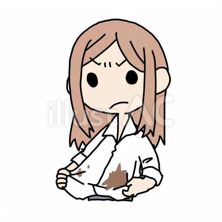 汚れに怒る女性 女性,汚れ,怒るのイラスト素材