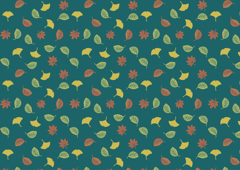 葉っぱ模様　紅葉　その3 背景,自然,植物,模様,葉,森,落ち葉,ボタニカル,紅葉,北欧のイラスト素材