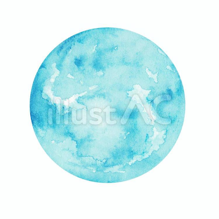 水彩の地球　海と雲 地球,球,丸いのイラスト素材