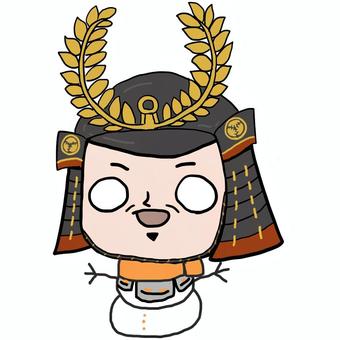 ゆるい徳川家康 ゆきだるまさん 徳川家康,松平竹千代,元信,元康,東照大権現,丸に三つ葉葵,家紋,三河国,江戸幕府,征夷大将軍のイラスト素材