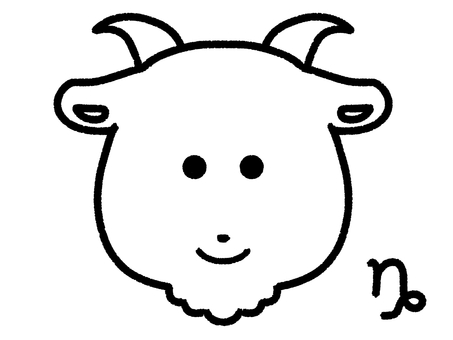 山羊座（線） 山羊座,ヤギ,黄道十二宮,星座,12星座,占い,星,西洋占星術,ホロスコープ,サインのイラスト素材