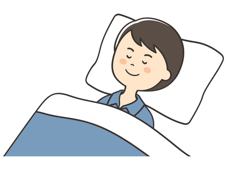 眠っている男性 眠る,睡眠,寝る,就寝,昼寝,寝落ち,おやすみ,休憩,休息,安眠のイラスト素材