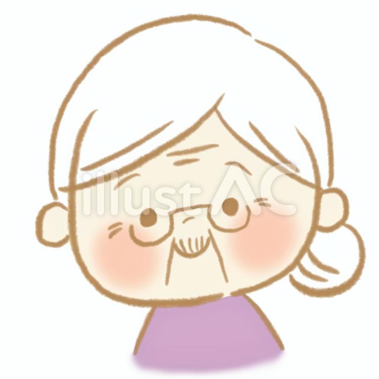 おばあちゃん２　笑顔 おばあちゃん,お年寄り,高齢者のイラスト素材