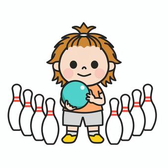 ボーリング大会でストライクを狙うこども3 ボーリング大会でストライクを狙うこども3 ボーリング,ボウリング,ボーリング場,遊び,大会,ストライク,ピン,ボール,球,ゲームのイラスト素材