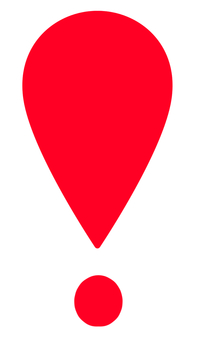 ビックリマーク・赤 ビックリマーク,アイコン,赤,マーク,サイン,記号,驚く,驚愕,発見,ポイントのイラスト素材