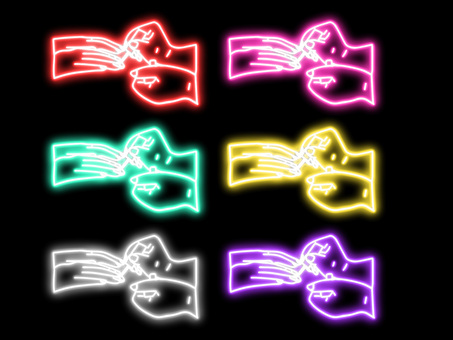 ネオンのネイルをする手元 ネイル,マニュキア,ポリッシュ,サロン,セルフ,手元,手入れ,身だしなみ,女性,手描きのイラスト素材