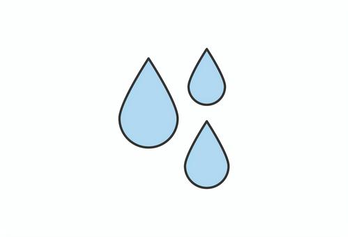 水滴のイラスト（シンプル） 水滴,しずく,水,雨,湿気,蒸発,自然,気象のイラスト素材