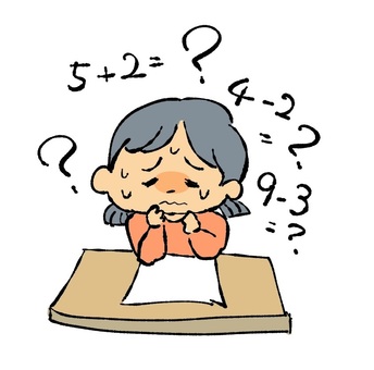 算数障害、学習障害LD 苦手,学習障害,算数障害,出来ない,ld,勉強,分からない,難しい,間違える,小学生のイラスト素材