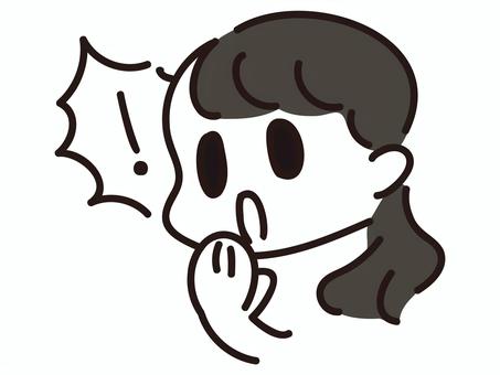 驚いた顔の女の子 女性,驚き,ジェスチャー,秘密,リアクション,静か,指,口元,ポーズ,感情のイラスト素材