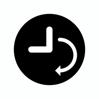 時計のシンプルなモノクロアイコン 時計,シンプル,モノクロ,アイコン,時間,矢印,早い,遅いのイラスト素材