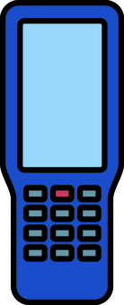 青のハンディ端末です。 青のハンディ端末です。 ハンディ,端末,在庫管理,シンプル,倉庫,作業,物流,機械,モバイル,バーコードのイラスト素材