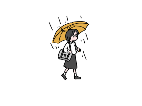 Illustration, umbrella, give in, attending school, 